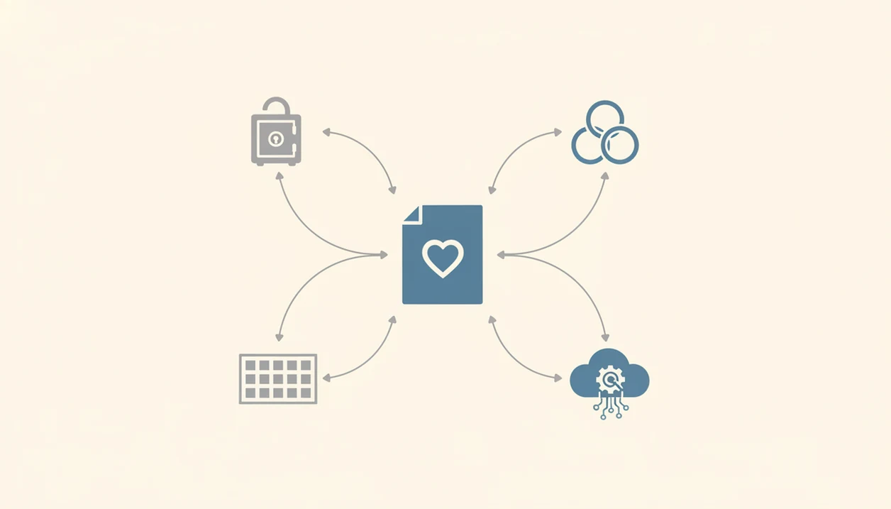 A simple diagram shows one prayer note branching toward private, group, public, and cloud paths.